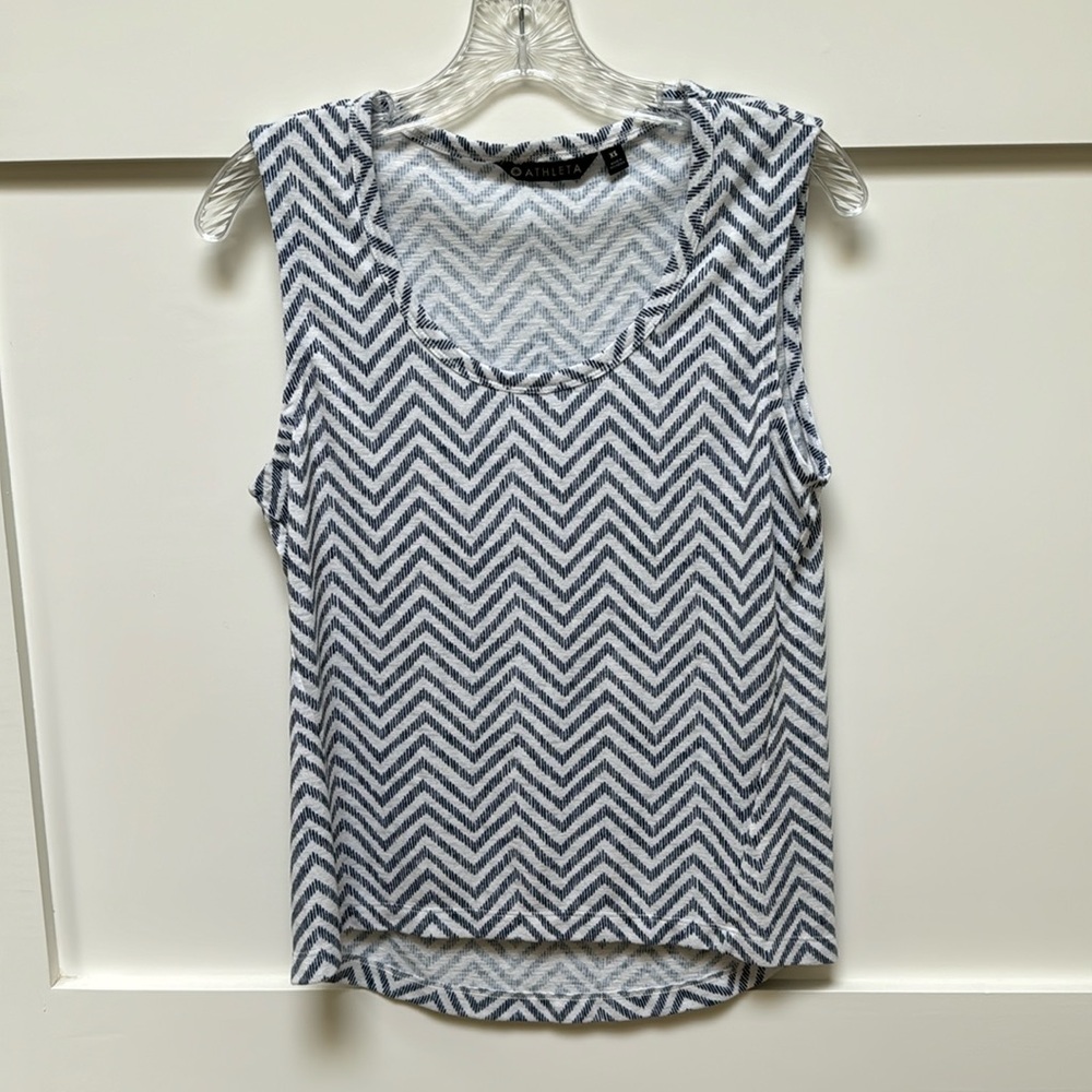Blue white Athleta top